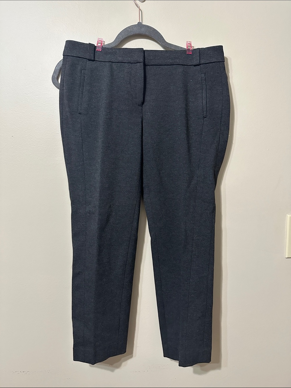 Loft PETITE Women's Tailored Dark Gray Dress Pants - Ankle Length